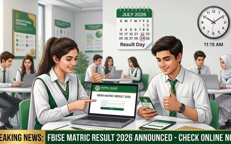 FBISE Matric Result 2026: Check SSC Part I & II Results Online by Roll Number, Name & SMS