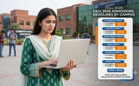 COMSATS Admission Still Open: Abbottabad, Wah, Attock, Vehari and Sahiwal Deadlines