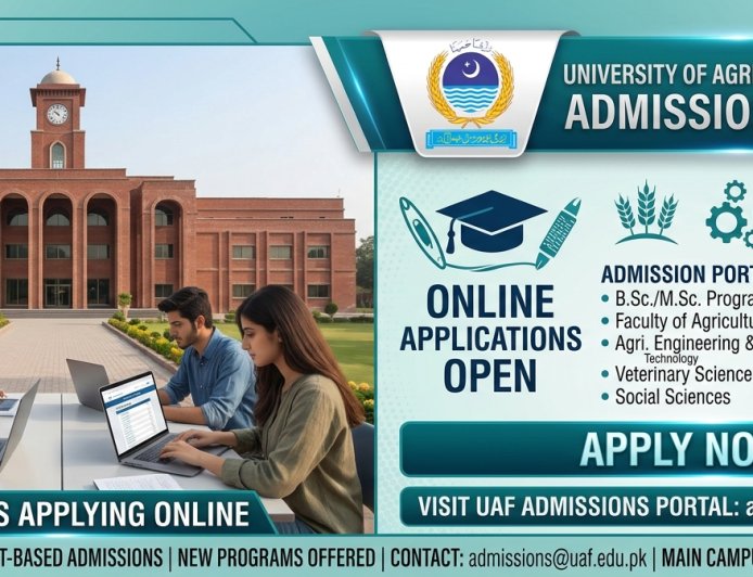 University of Agriculture Faisalabad Undergraduate Admissions 2026: How to Apply Online