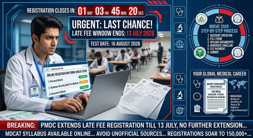 MDCAT 2026 Late Registration Closes July 18: Apply Before the Final Deadline