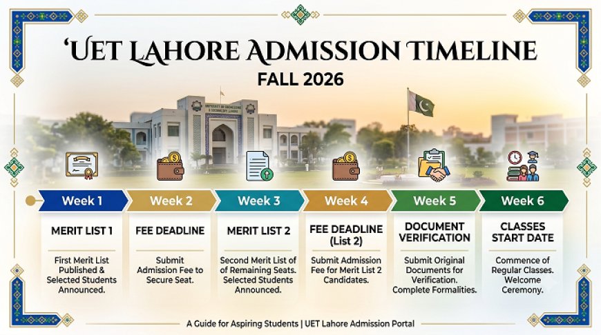 UET Fall 2026 Admission Roadmap: July 24 Merit List to September 7 Classes