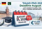 DAAD PhD Scholarship 2027: Pakistan Deadline Is August 31 (3 Days Left) — Apply Now