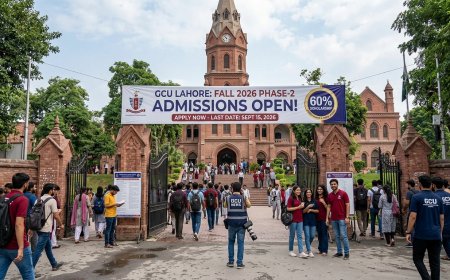 GCU Lahore Phase-2 Admissions 2026 Open — Apply by August 19, Get Up to 60% Scholarship on BS Programs