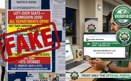 UET Lahore Fake Advertisement Alert: “Leftover Seats – Admission 2026” Is Not Authorized