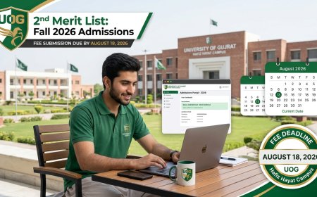 University of Gujrat 2nd Merit List 2026: Announced Today (August 13) — Fee Deadline August 18