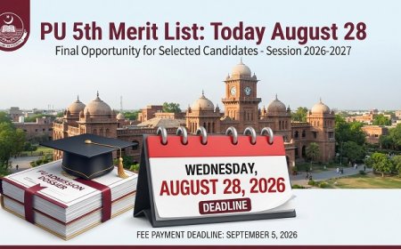Punjab University 5th Merit List 2026 Announced Today (August 28): Final Chance for BS Admission