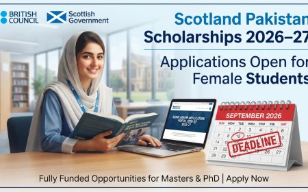 Scotland Pakistan Scholarships 2026–27: Fully Funded Support for Female Students in Pakistan (Deadline 15 Sept)