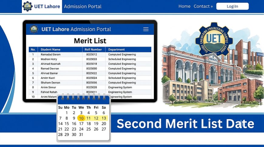 UET Lahore 2nd Merit List 2026 Expected Around August 6 After First List Confirmations
