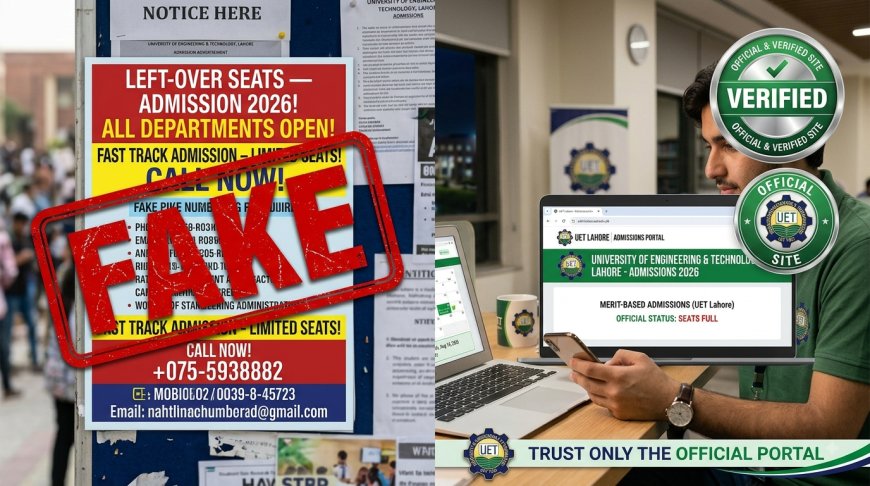 UET Lahore Fake Advertisement Alert: “Leftover Seats – Admission 2026” Is Not Authorized