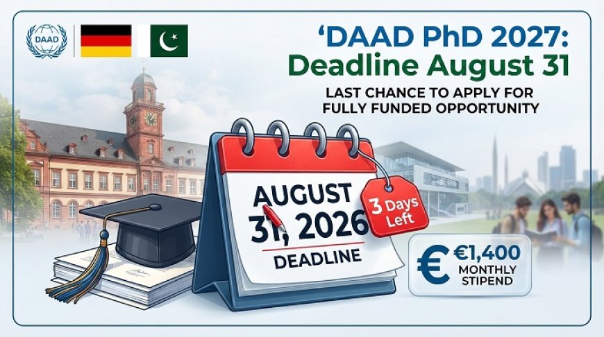 DAAD PhD Scholarship 2027: Pakistan Deadline Is August 31 (3 Days Left) — Apply Now