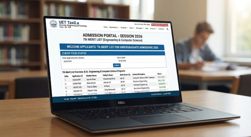 UET Taxila 7th Merit List 2026 Released: Check Your Admission Status Now